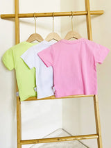 3pcs/set Tees for Girls with Pineapple, Avocado & Watermelon Decor